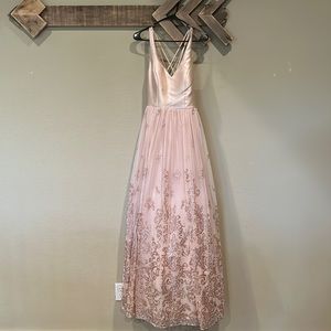City triangles light pink sparkly prom dress